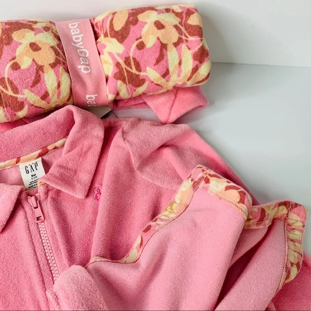 Gap Pink ZIP Terry Coverup & Match Beach Towel Perfect Gift Summer Fun